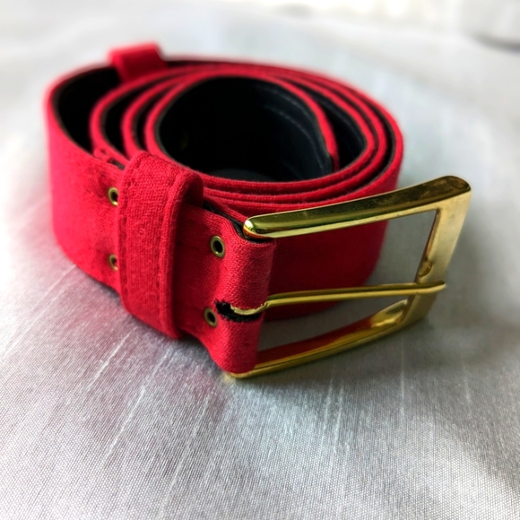 Made in Canada Accessories - Suede Belt, Red, Medium (M). Made in Canada